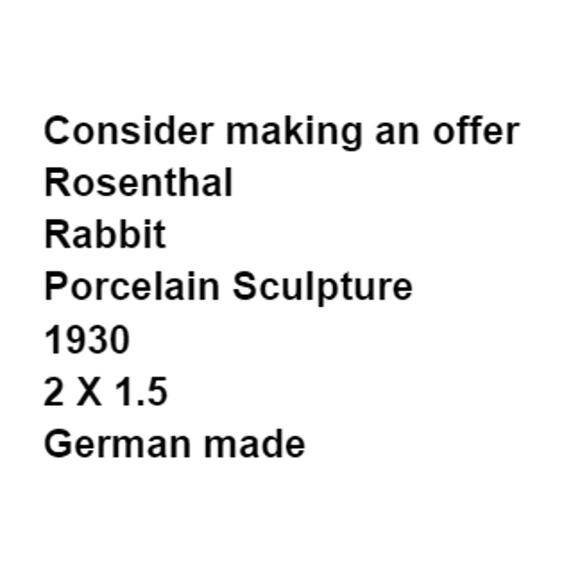 Rosenthal Rabbit 1930 German Art Deco Porcelain Art Sculpture Miniature White - Picture 2 of 10